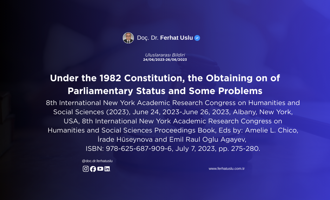 Under the 1982 Constitution, the Obtaining on of Parliamentary Status ...